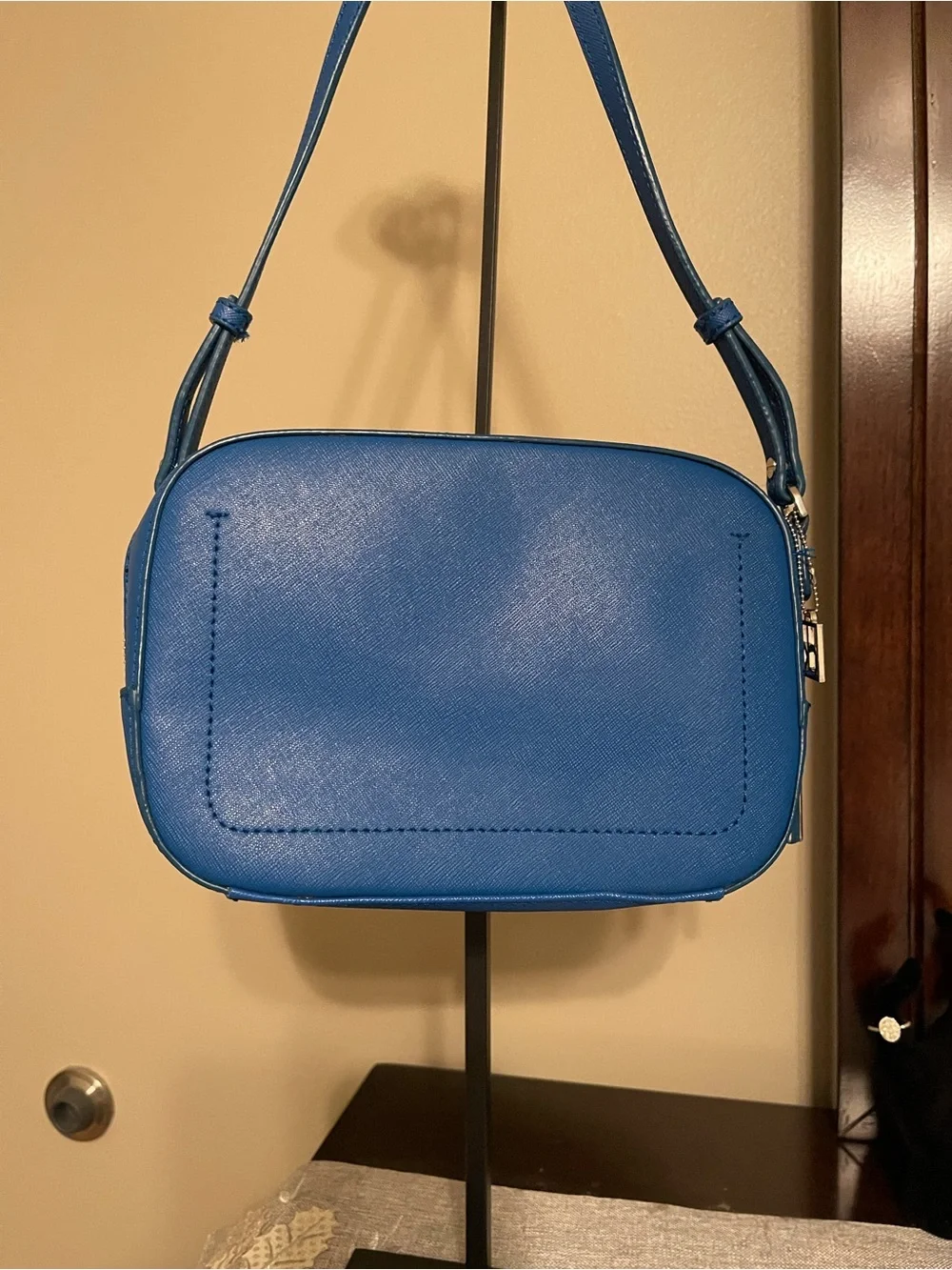 Calvin Klein Electric Blue Leather Crossbody Bag